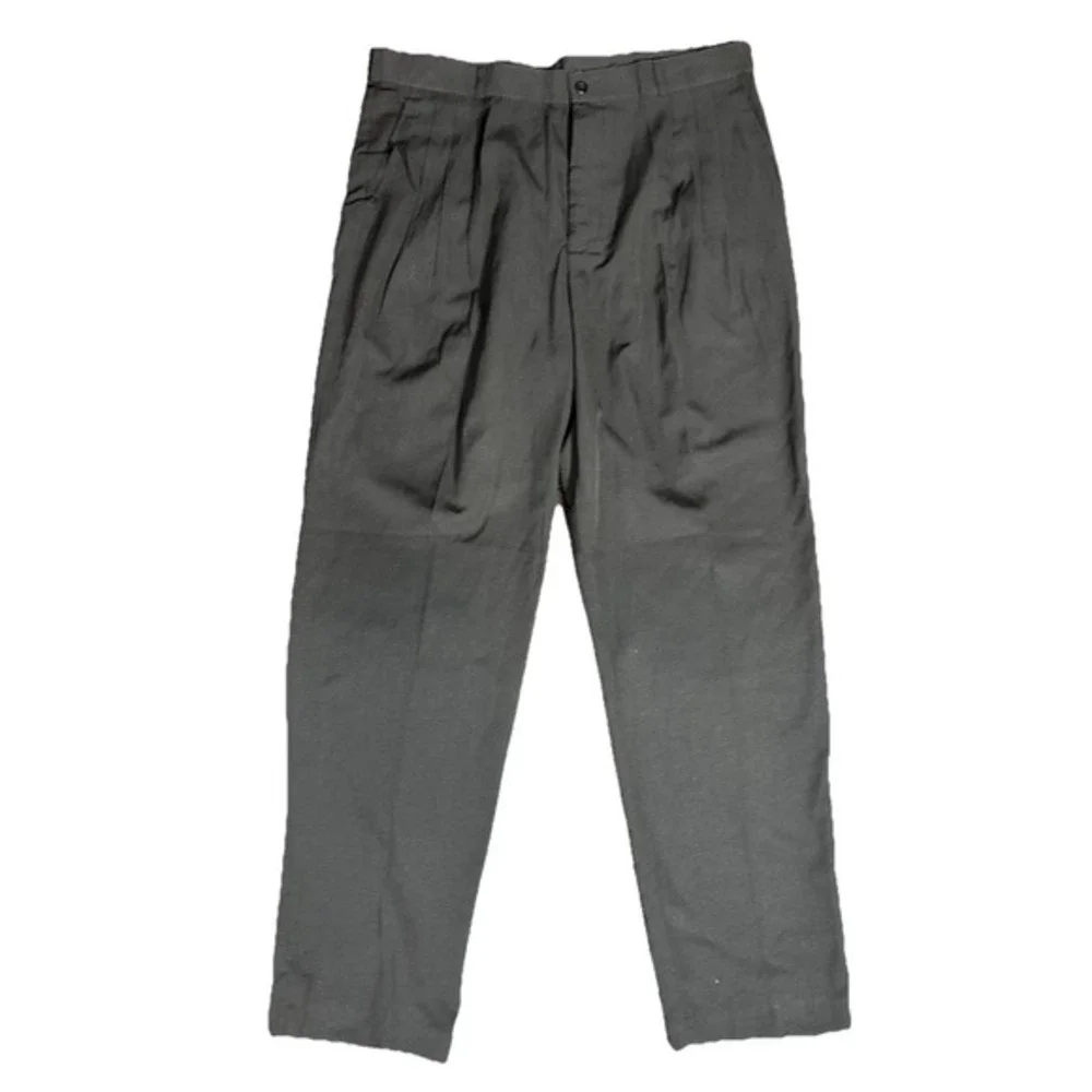 NWT Montique Men Size 36 Black Pleated‎ Dress Pants High Rise Straight Leg Style